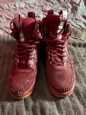 Mens Nike Lunar Force 1 "Team Red" Duck Boot Sneakers (Size 10 US)